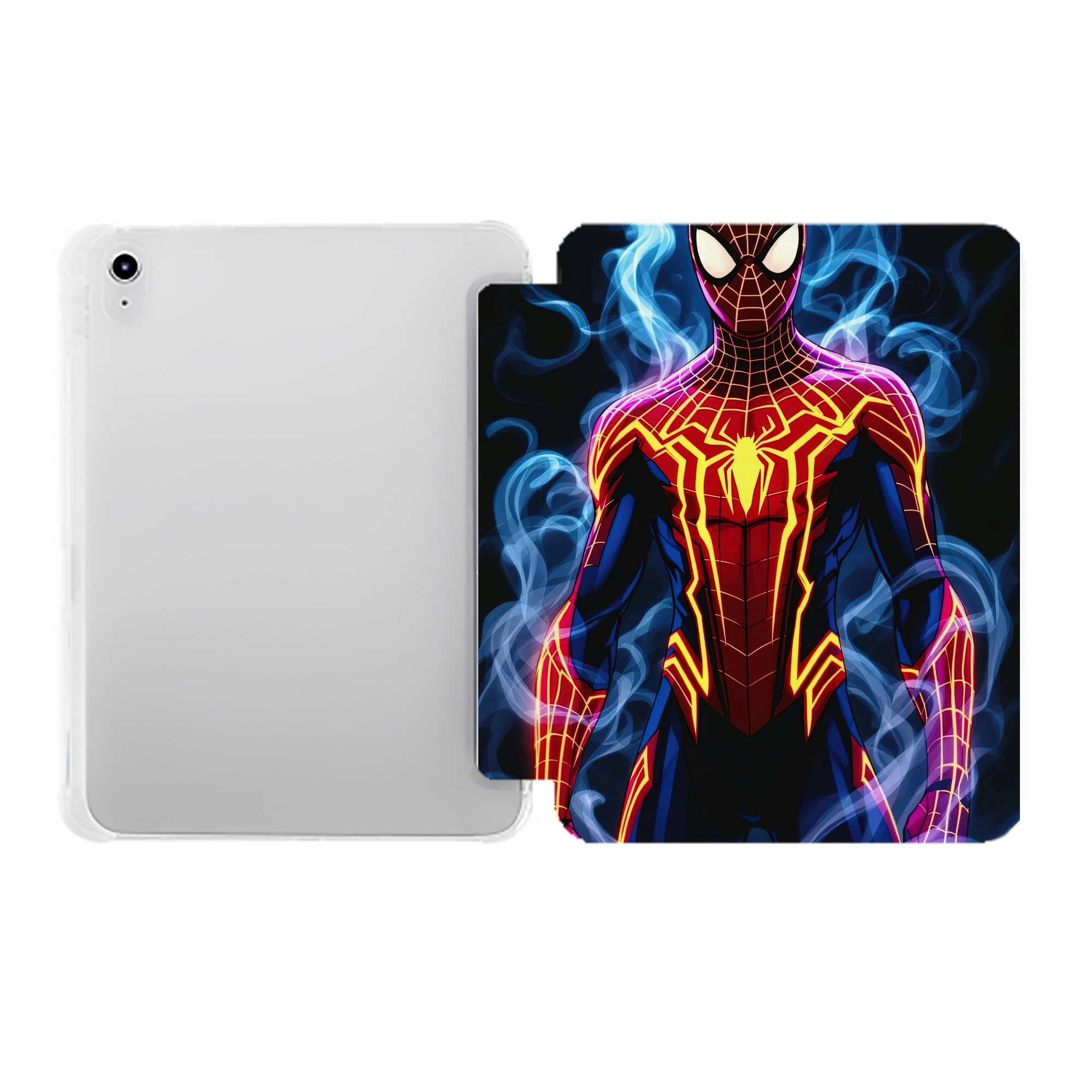 （画像用） Spider Man スパイダーマン IPad ケース ペン収納付き 三つ折りスタンド PUレザー×シリコン 対応機種9.5/10.5/10.9インチ